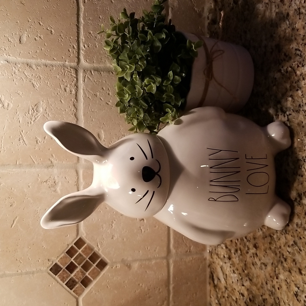 Rae Dunn BUNNY LOVE bunny shaped canister